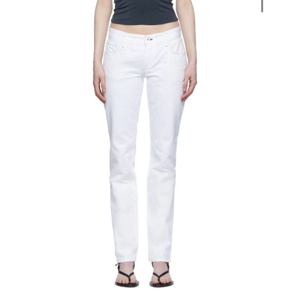 Rag & Bone Piper Low Rise Straight Leg Jeans Womens Size 32 White Button Fly
